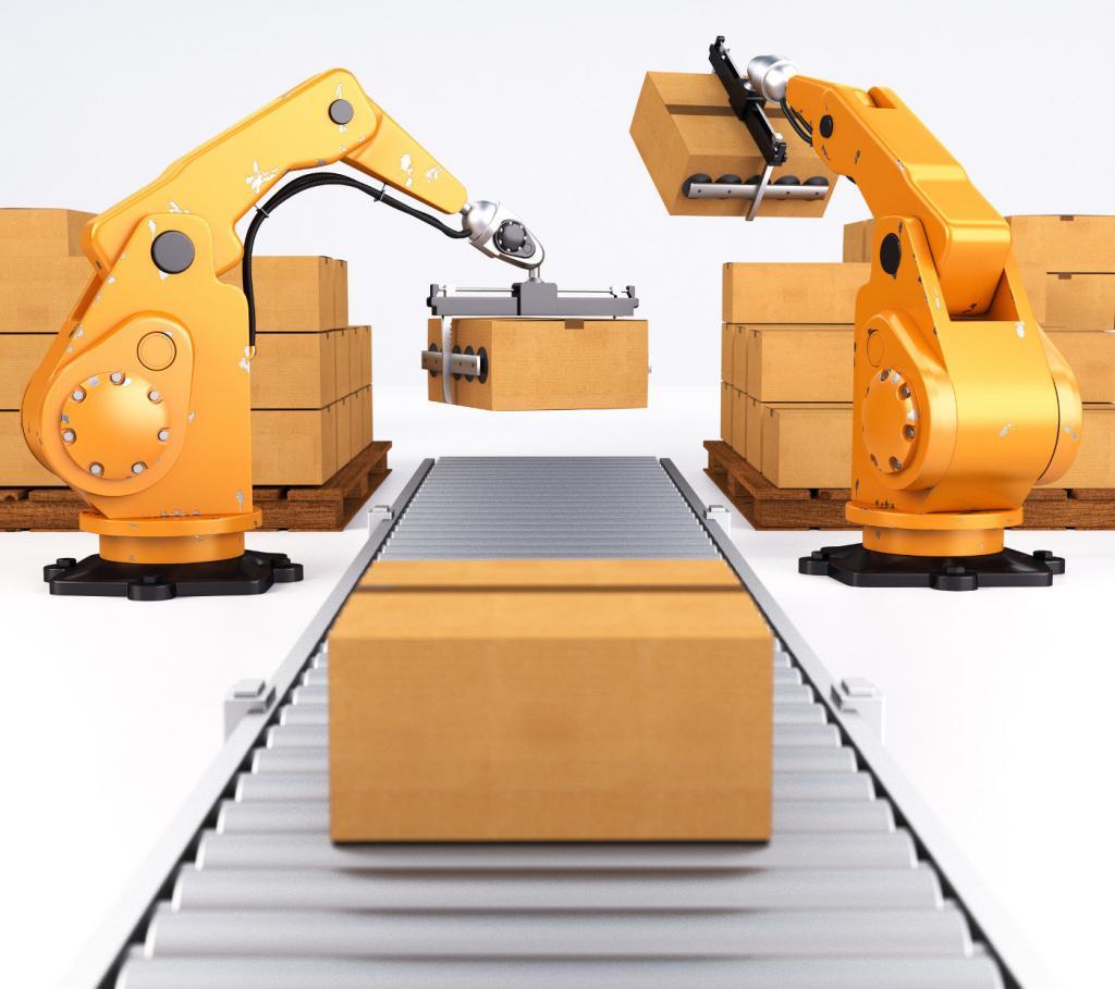 Intralogística 2015 - Robots sobre una cinta transportadora