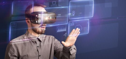 Virtual reality application using data glasses