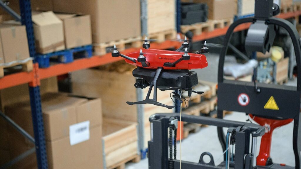 Use of drones in warehouse logistics