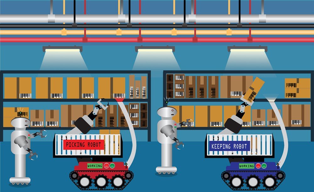 La robotique dans la logistique d&#39;entrepôt - Source : Shutterstock