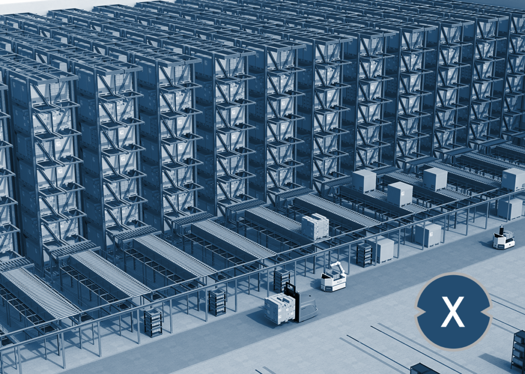 Fully automated buffer warehouse
