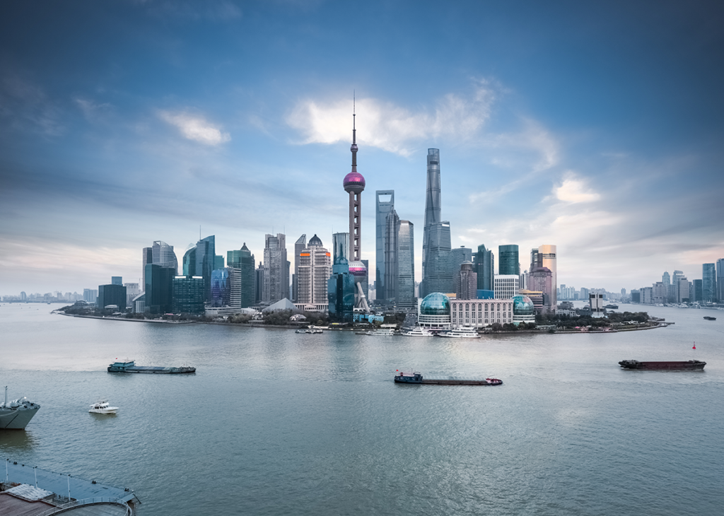 Import Eksport Chiny - panoramę Szanghaju