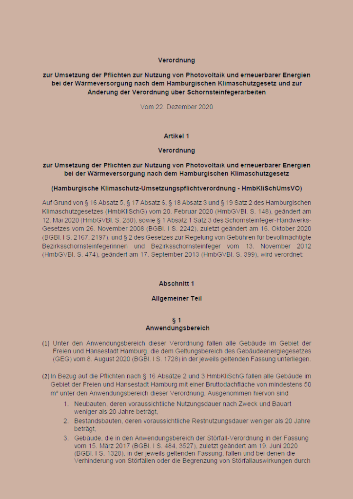 Umsetzungsverordnung Klimaschutzgesetz Hamburg PDF