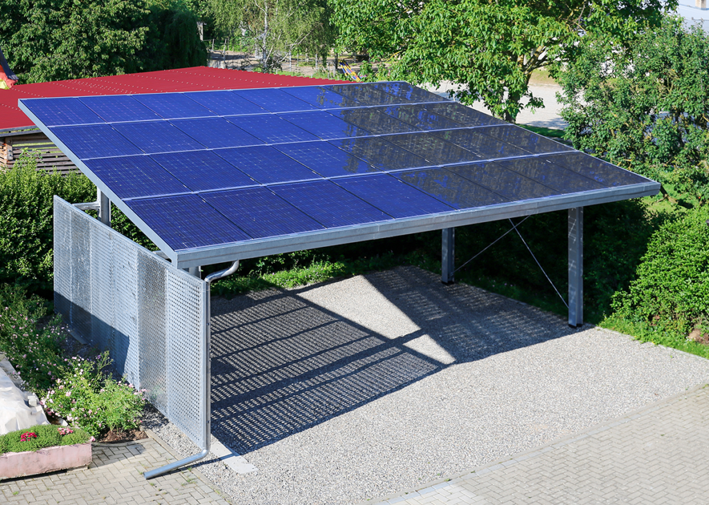 Solarcarport mit transparente Solarmodule-Überkopfzulassung