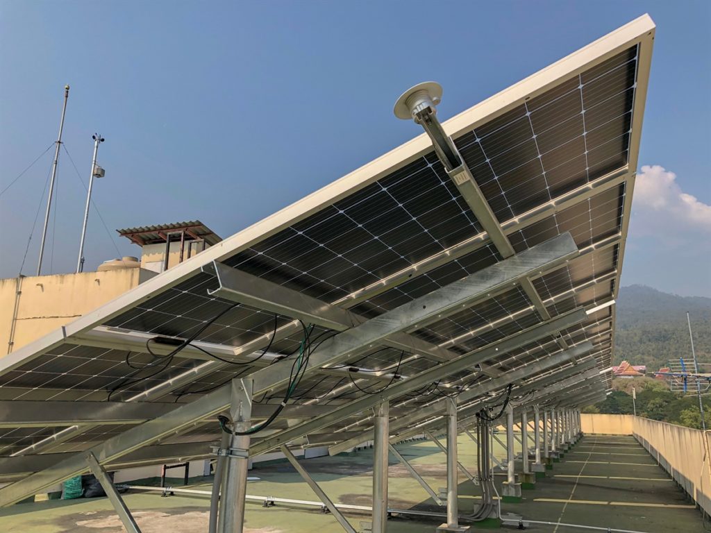 Bifacial solar module roof system mounting solution