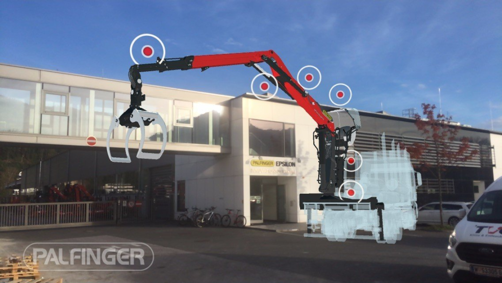 Palfinger crane in 3D, augmented &amp; virtual reality