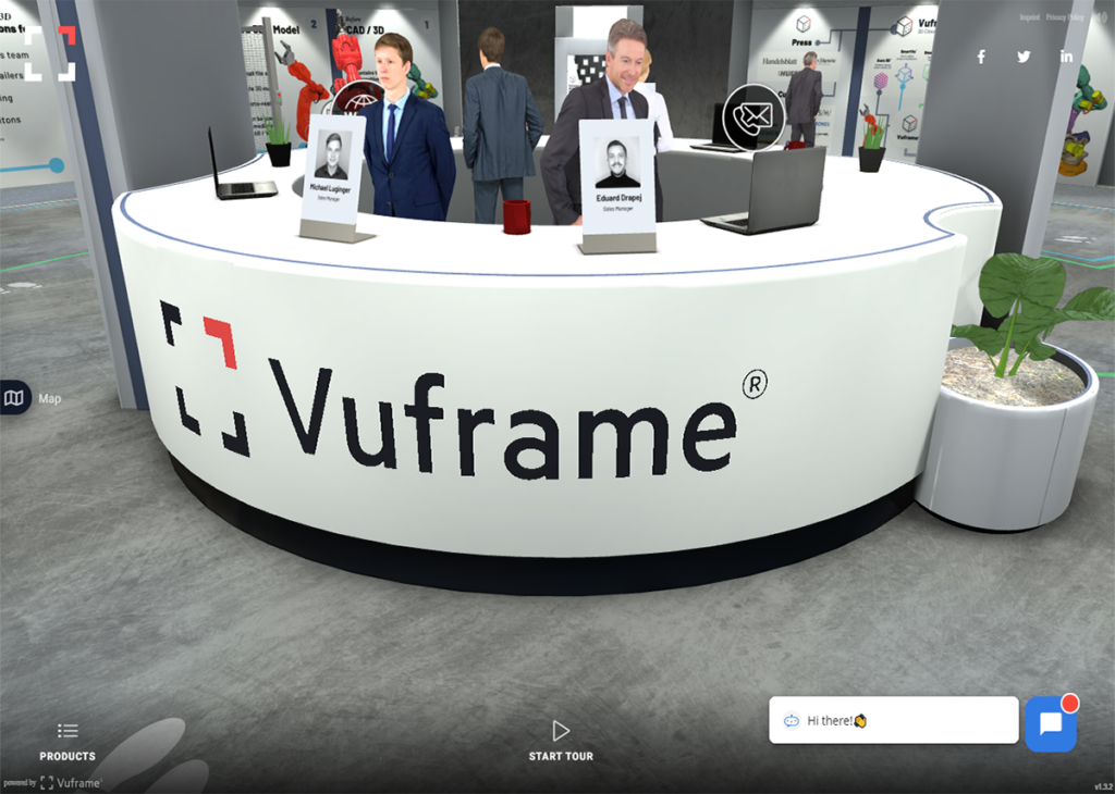 Comunicazione virtuale con il cliente con la tecnologia Vuframe