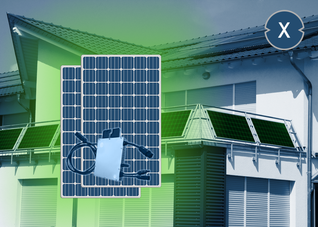 Mini impianti fotovoltaici pronti per il collegamento, centrali elettriche da balcone o pannelli solari da balcone