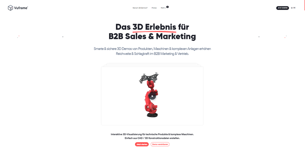 L&#39;esperienza 3D per le vendite e il marketing B2B di Vuframe