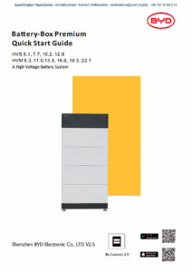 Bateriové moduly BYD Battery-Box Premium Quick Start Guide