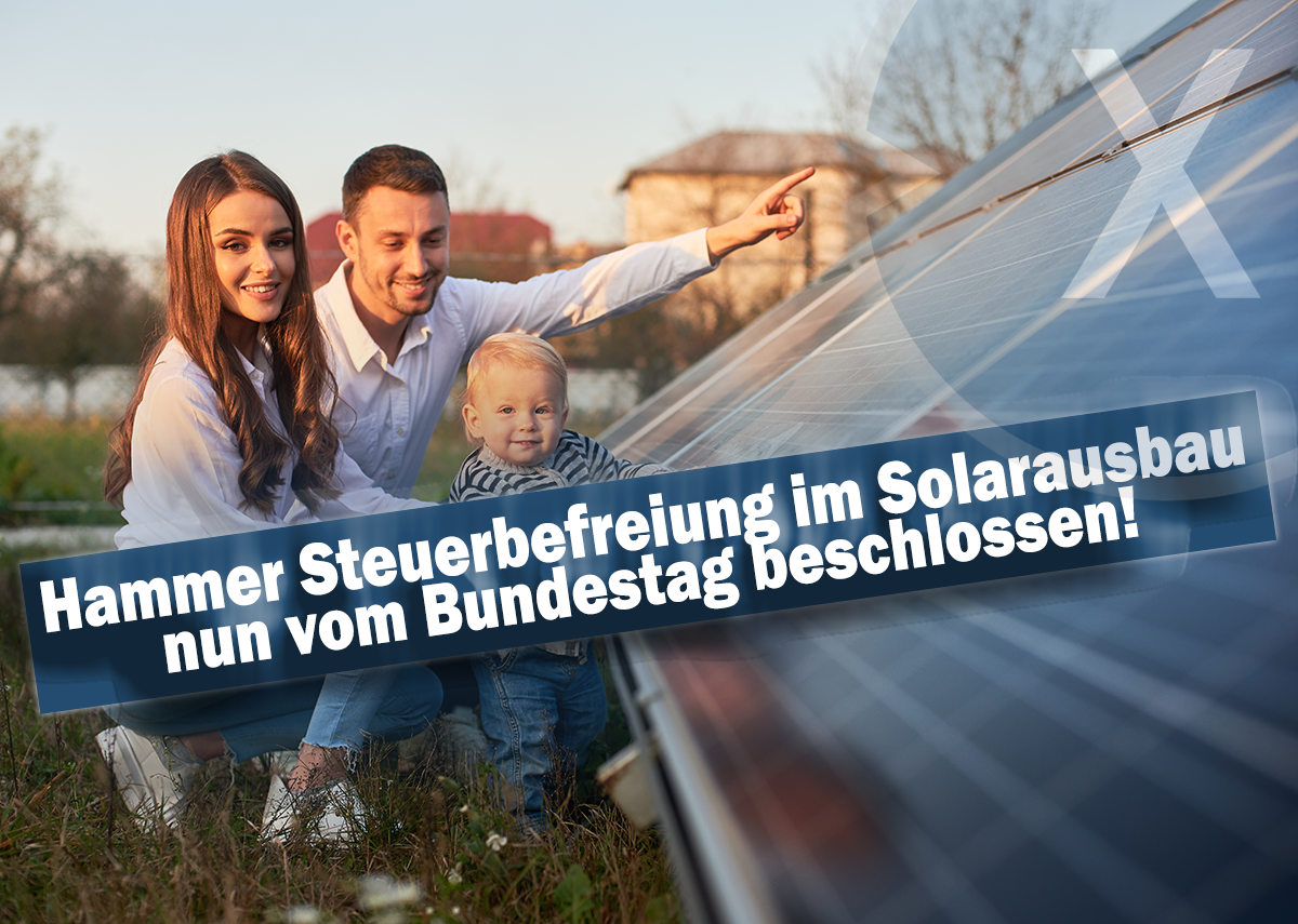 Exención fiscal: Desgravación fiscal para sistemas solares aprobada por el Bundestag