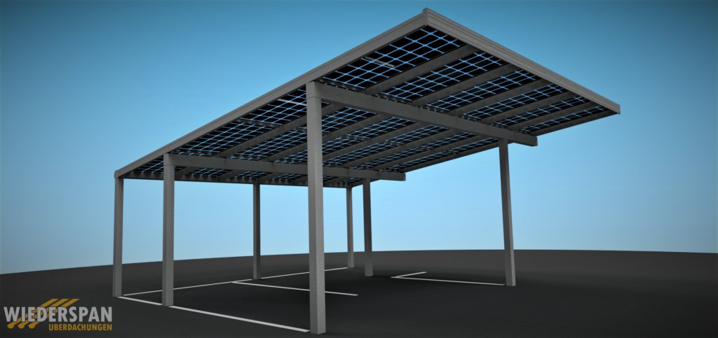 The solar carport module from Wiederspan