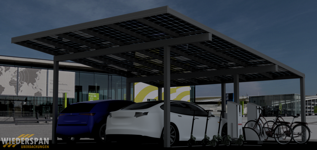 Modul solárního přístřešku pro auto Smart City
