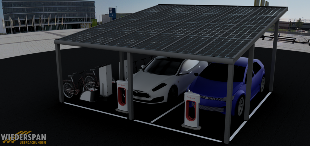Protection against vandalism - the solar carport from Wiederspan