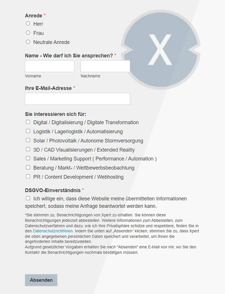 Infomail/Newsletter: Mit Konrad Wolfenstein / Xpert.Digital in Kontakt bleiben