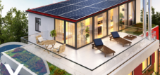 Imagen simbólica: terraza solar integrada en el tejado del invernadero