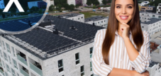 Struttura solare per tetto piano con elevazione fotovoltaica per la costruzione di capannoni, ecc