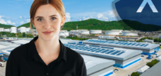 物流コンサルティング: 太陽光発電/ソーラー平屋根システムとヒートポンプを備えた倉庫および出荷センター