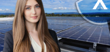 Renania del Norte-Westfalia: Techo solar para vestíbulo | Estructura solar de tejado plano con elevación fotovoltaica