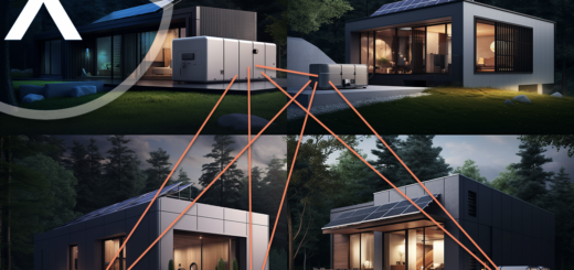 Macchina per rendering 3D AI e XR: pool di accumulo della batteria nella casa intelligente: distribuzione intelligente dell&#39;energia per la massima efficienza