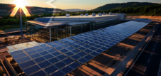 AI &amp; XR 3D レンダリング マシン: 建物一体型太陽光発電とソーラー カーポートでエネルギー環境を変革