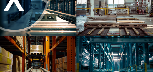 Scalable shuttle technology in storage technology for standard pallets and half-pallets in high-bay warehouses