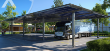 Mengurangi biaya, melindungi lingkungan: Tempat parkir PV untuk penggunaan truk dan mobil yang lebih efisien