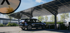 The solar roofing for the power plant parking lot - solar parking spaces and solar carports