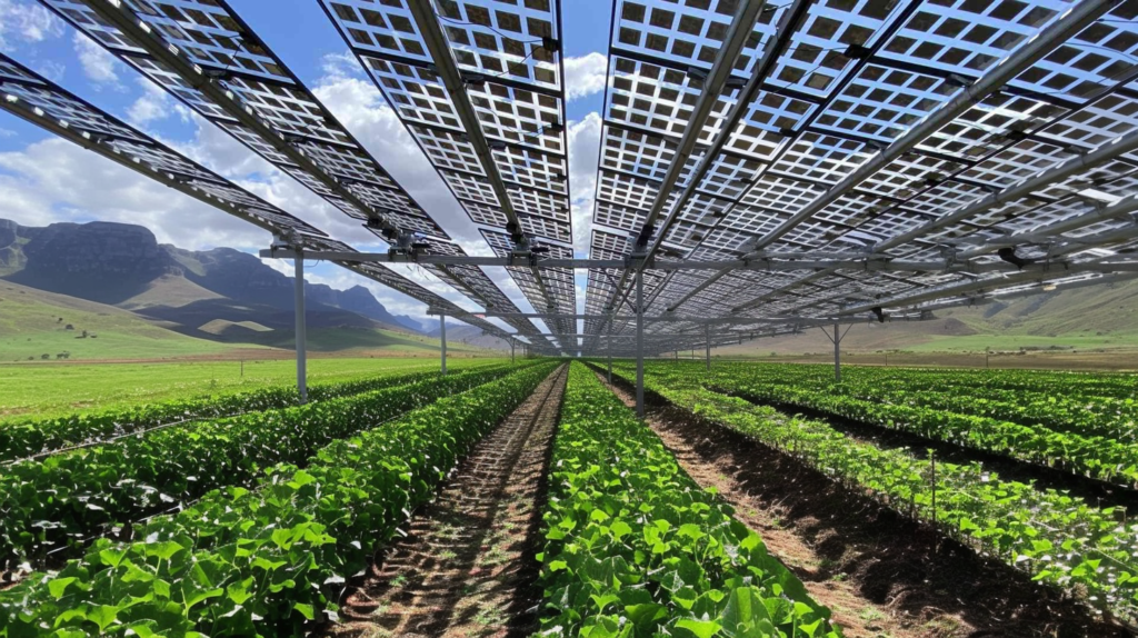 Exemple de solution agro-photovoltaïque (agri-PV) en Afrique du Sud utilisant la viticulture comme exemple